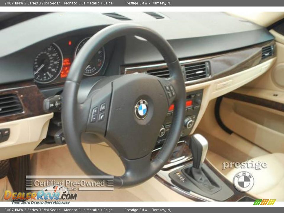 2007 BMW 3 Series 328xi Sedan Monaco Blue Metallic / Beige Photo #4