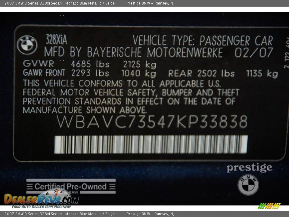 2007 BMW 3 Series 328xi Sedan Monaco Blue Metallic / Beige Photo #8