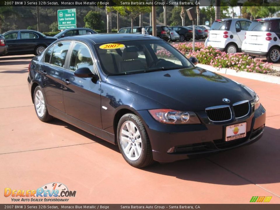 2007 BMW 3 Series 328i Sedan Monaco Blue Metallic / Beige Photo #3