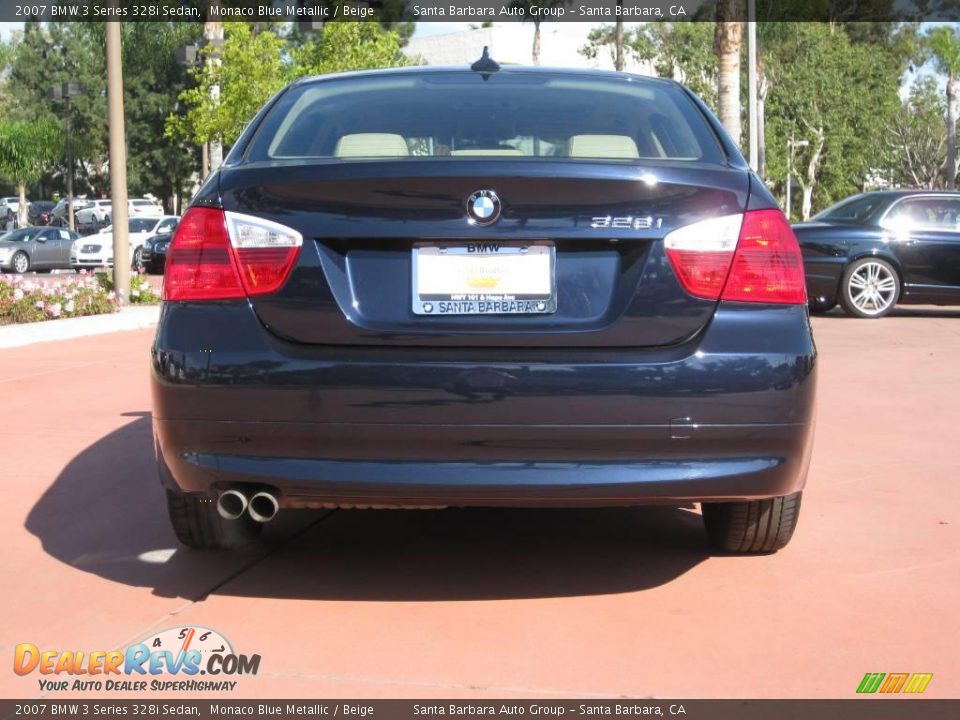 2007 BMW 3 Series 328i Sedan Monaco Blue Metallic / Beige Photo #5