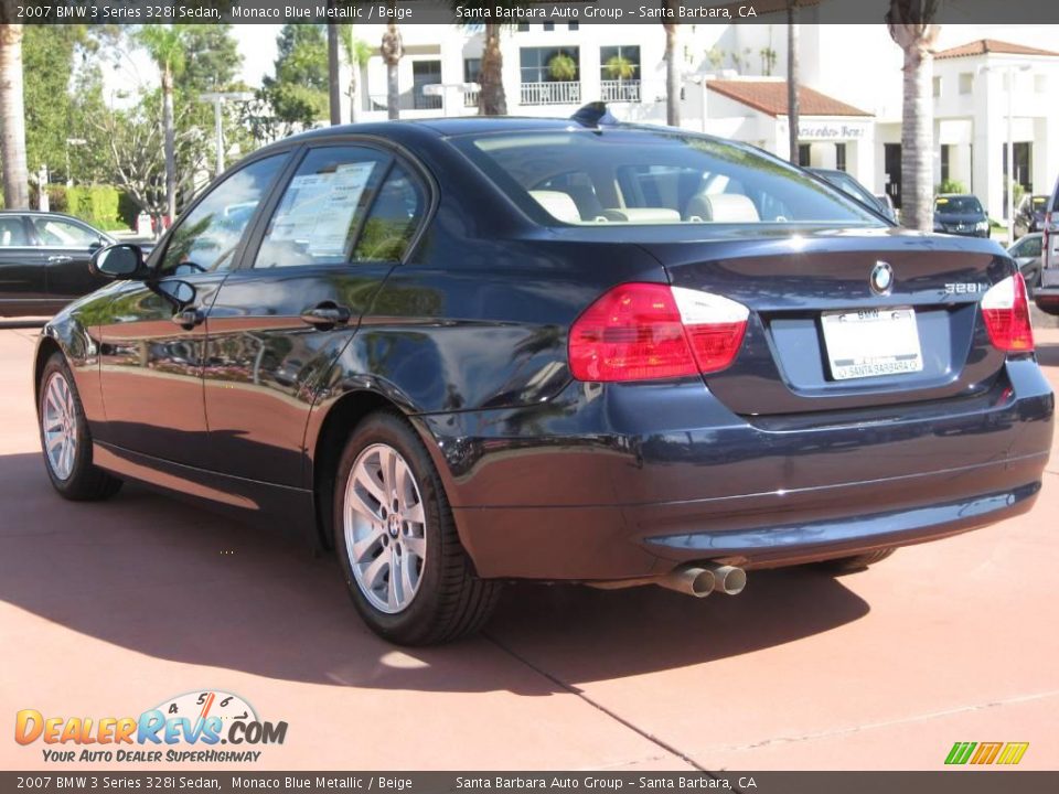 2007 BMW 3 Series 328i Sedan Monaco Blue Metallic / Beige Photo #6