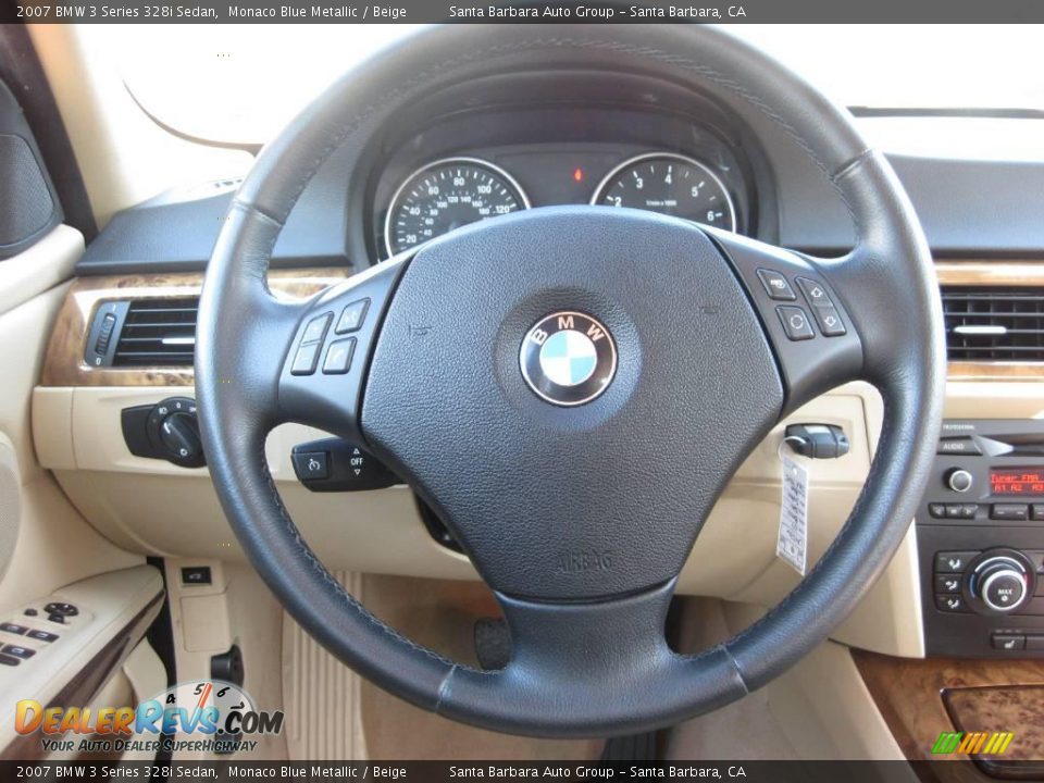 2007 BMW 3 Series 328i Sedan Monaco Blue Metallic / Beige Photo #17