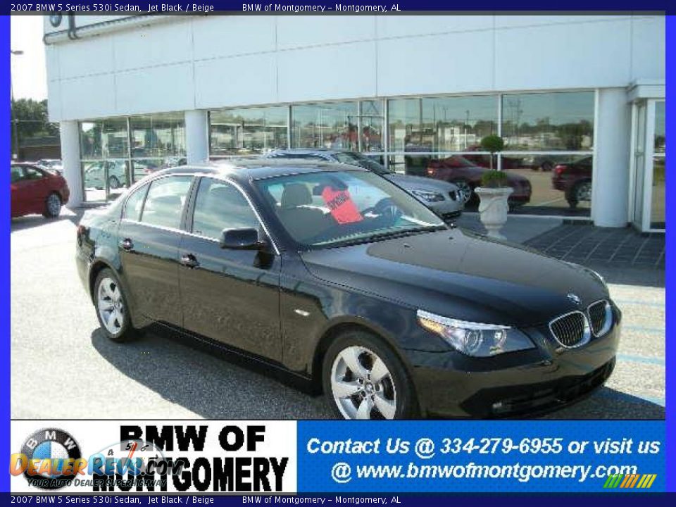 2007 BMW 5 Series 530i Sedan Jet Black / Beige Photo #1