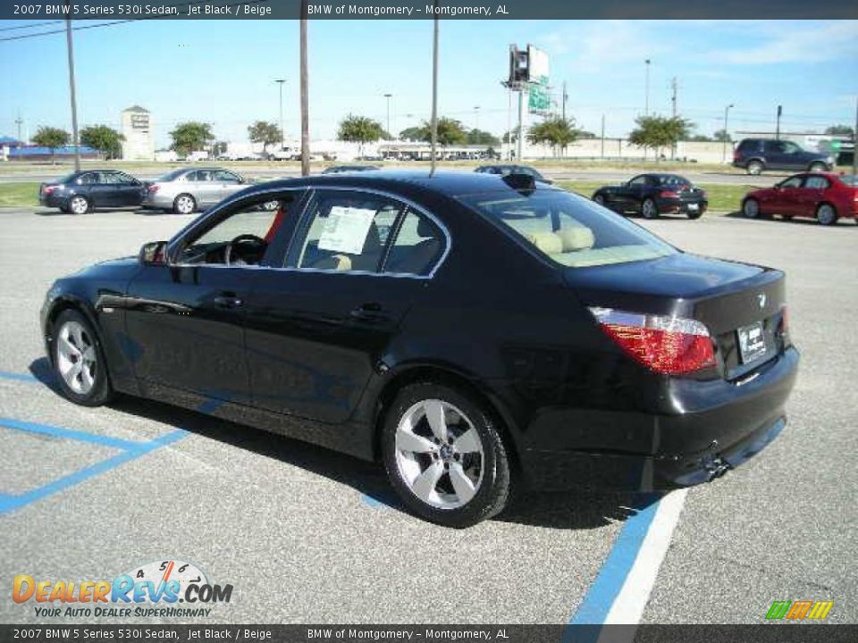 2007 BMW 5 Series 530i Sedan Jet Black / Beige Photo #3