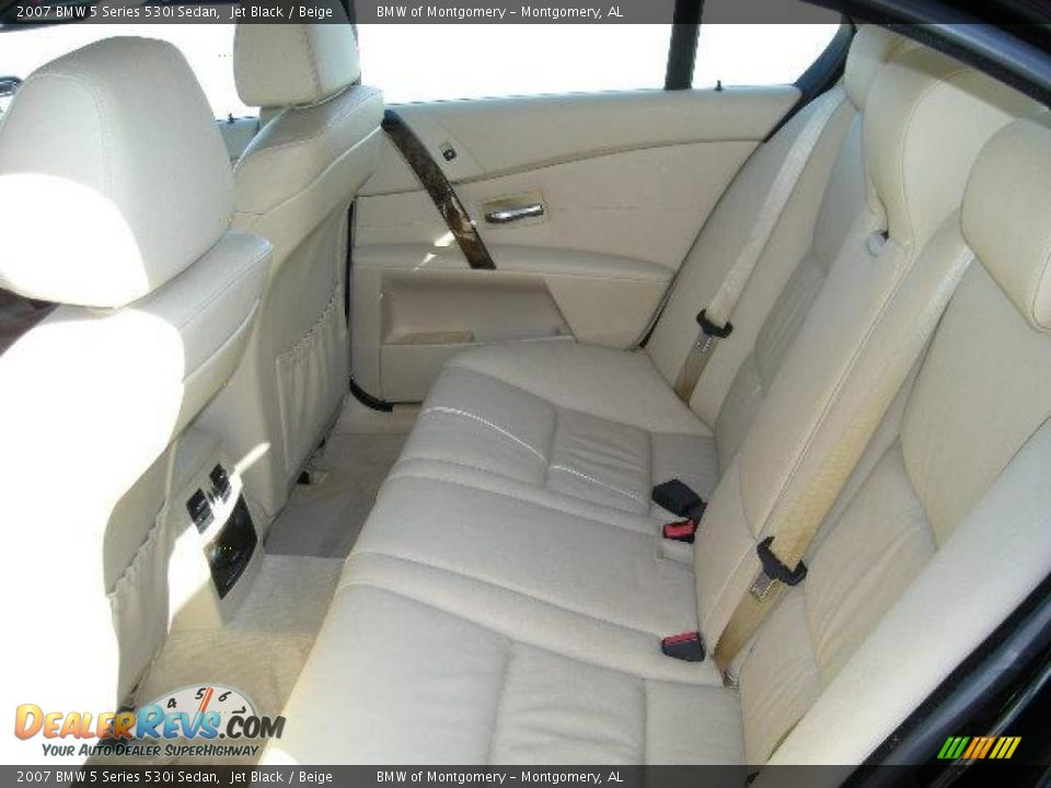 2007 BMW 5 Series 530i Sedan Jet Black / Beige Photo #7