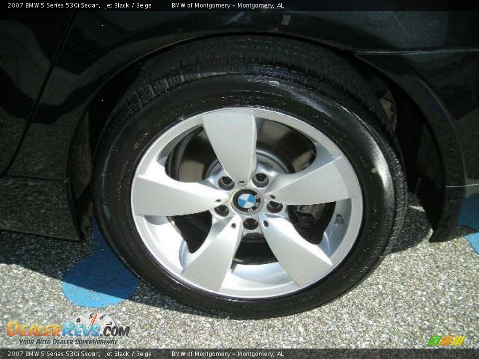 2007 BMW 5 Series 530i Sedan Jet Black / Beige Photo #10