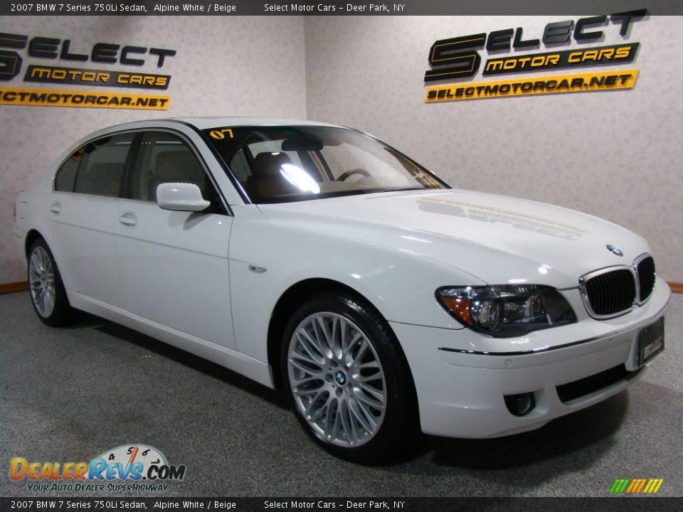 2007 BMW 7 Series 750Li Sedan Alpine White / Beige Photo #3