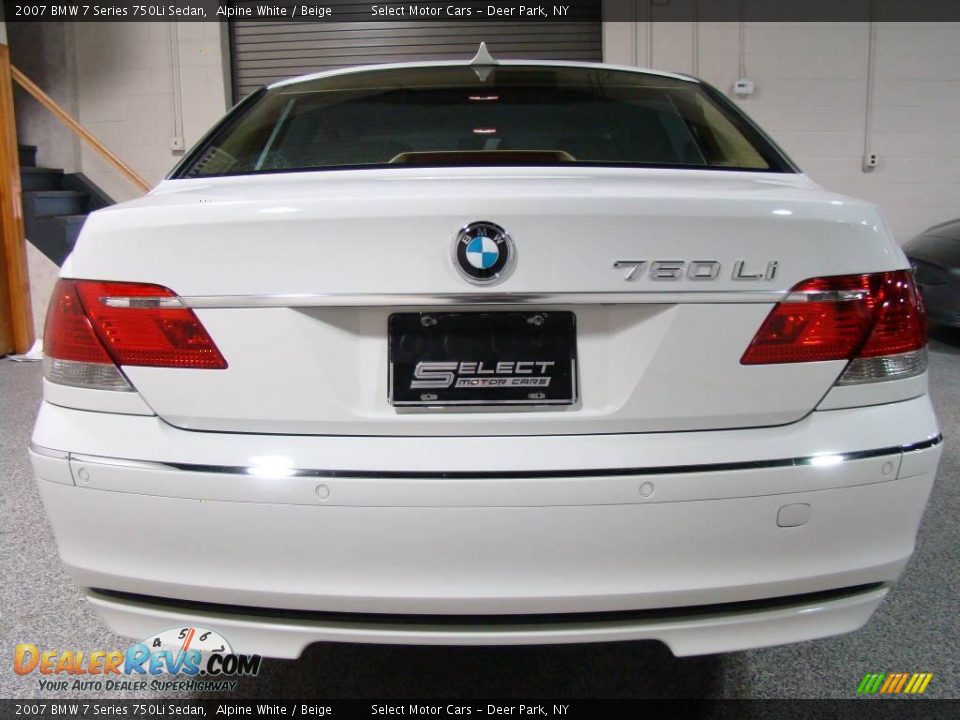 2007 BMW 7 Series 750Li Sedan Alpine White / Beige Photo #5