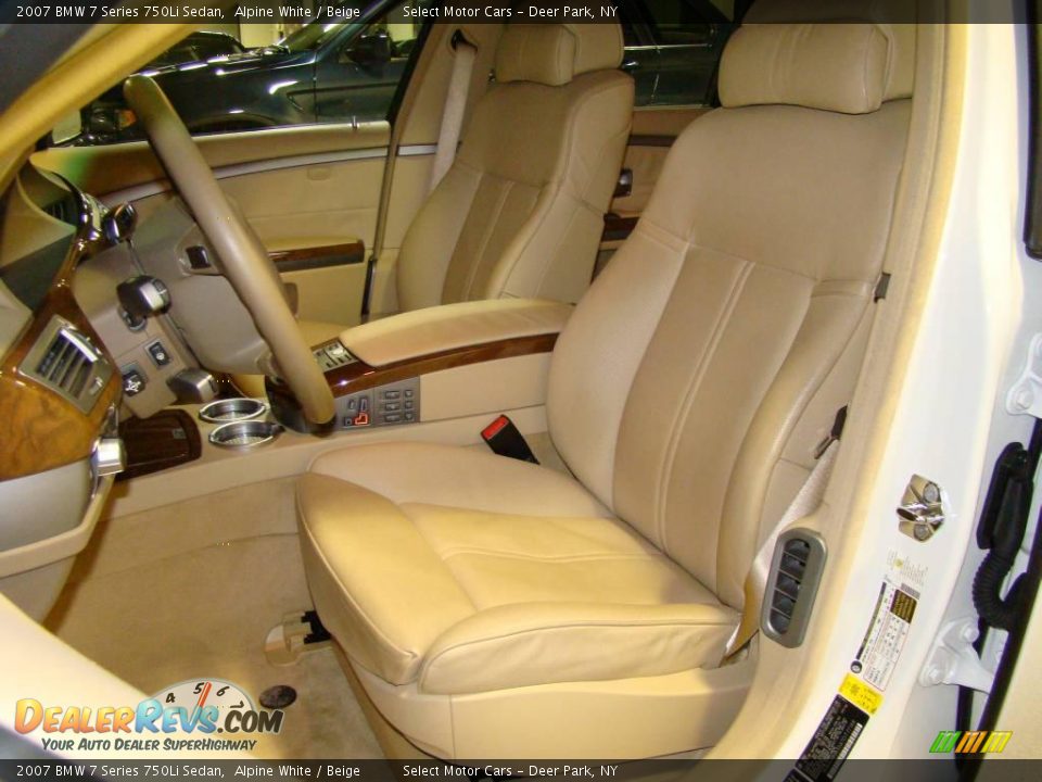 2007 BMW 7 Series 750Li Sedan Alpine White / Beige Photo #7