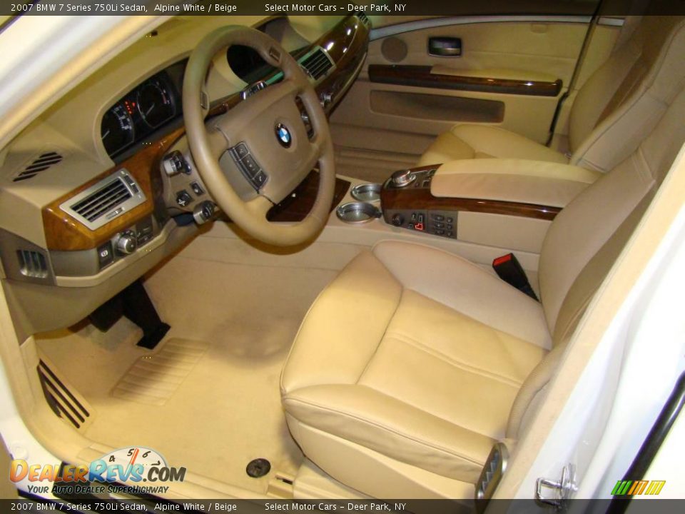 2007 BMW 7 Series 750Li Sedan Alpine White / Beige Photo #8