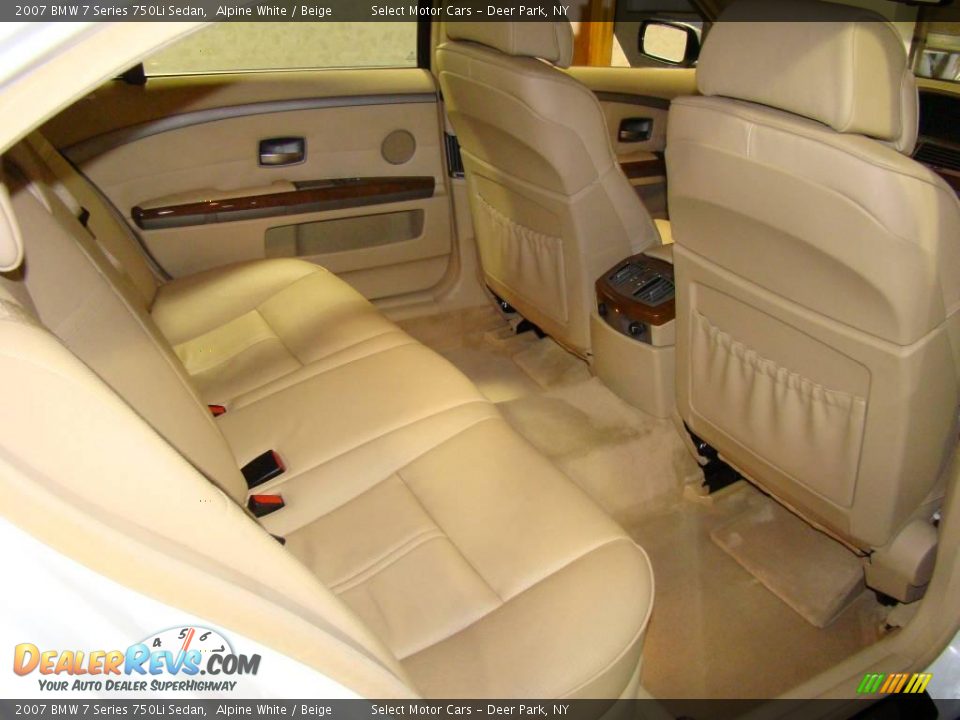 2007 BMW 7 Series 750Li Sedan Alpine White / Beige Photo #13