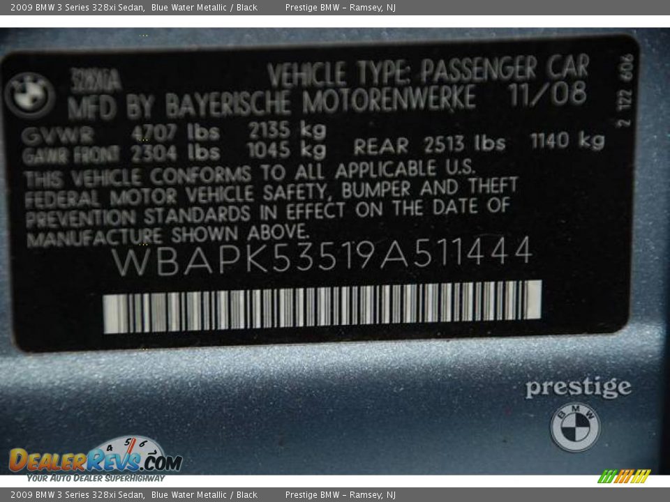 2009 BMW 3 Series 328xi Sedan Blue Water Metallic / Black Photo #7