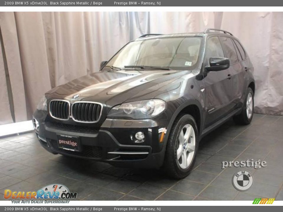 2009 BMW X5 xDrive30i Black Sapphire Metallic / Beige Photo #1
