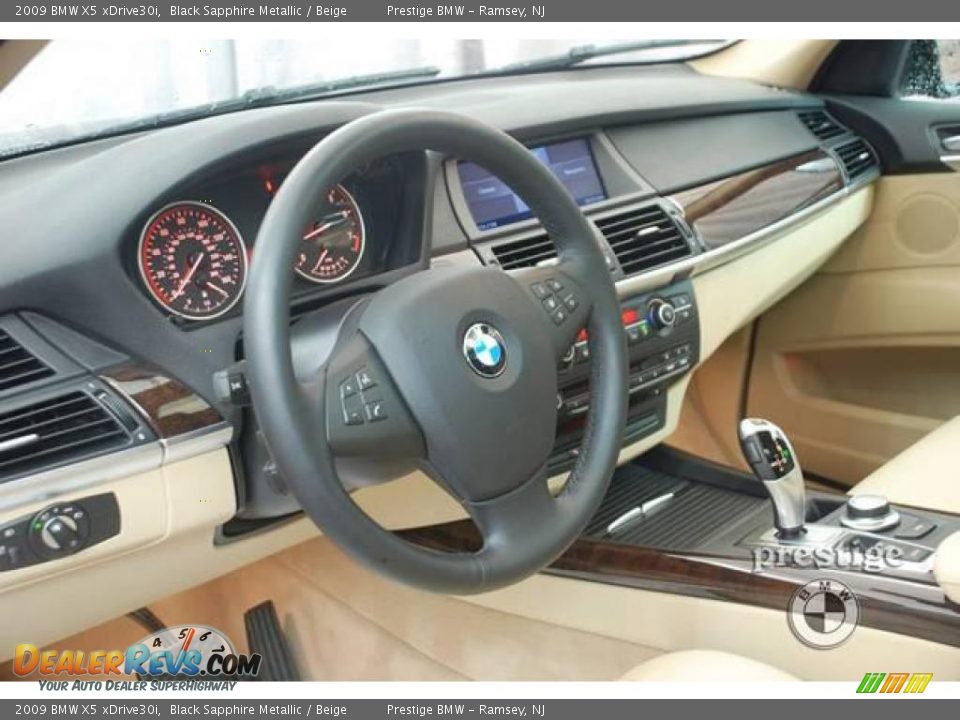 2009 BMW X5 xDrive30i Black Sapphire Metallic / Beige Photo #4