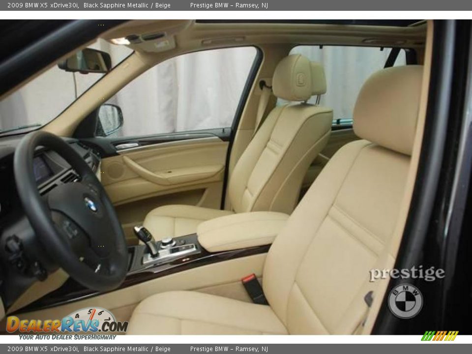 2009 BMW X5 xDrive30i Black Sapphire Metallic / Beige Photo #5