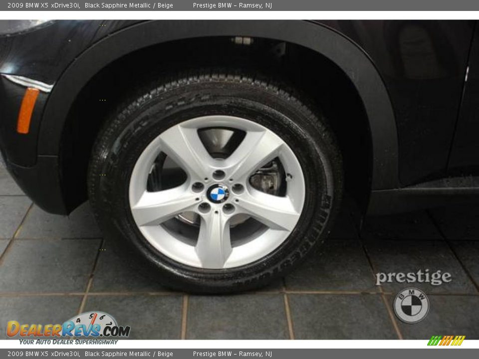 2009 BMW X5 xDrive30i Black Sapphire Metallic / Beige Photo #7