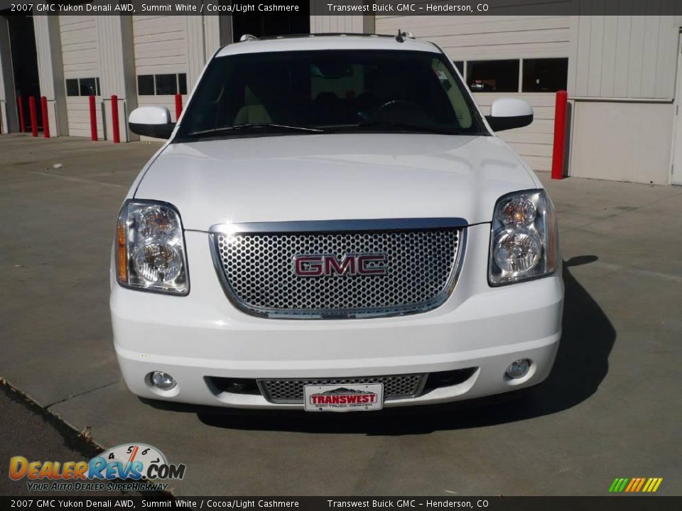 2007 GMC Yukon Denali AWD Summit White / Cocoa/Light Cashmere Photo #2