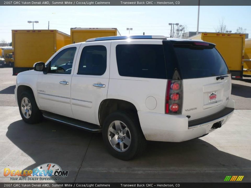 2007 GMC Yukon Denali AWD Summit White / Cocoa/Light Cashmere Photo #4