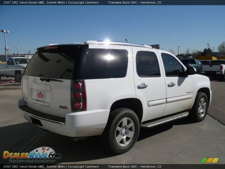 2007 GMC Yukon Denali AWD Summit White / Cocoa/Light Cashmere Photo #6