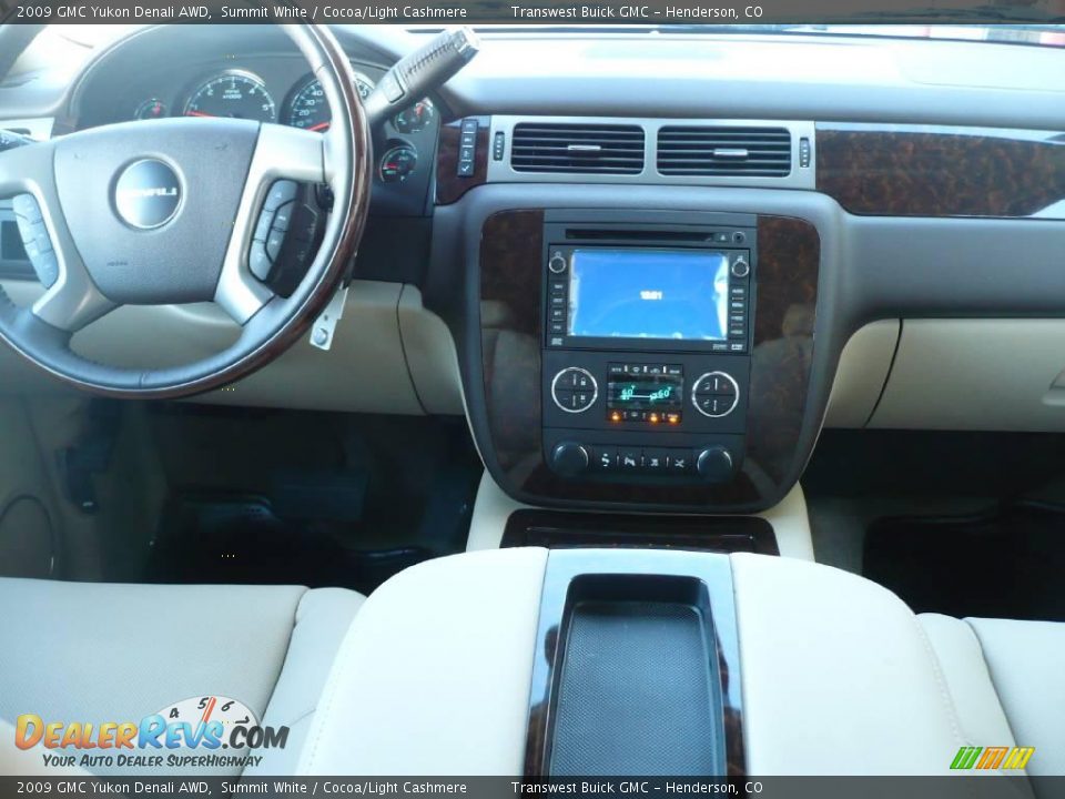 2009 GMC Yukon Denali AWD Summit White / Cocoa/Light Cashmere Photo #6