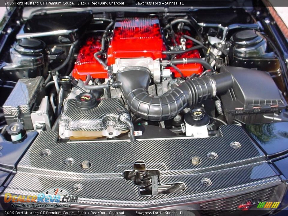 2006 Ford Mustang GT Premium Coupe Black / Red/Dark Charcoal Photo #13