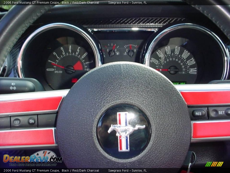 2006 Ford Mustang GT Premium Coupe Black / Red/Dark Charcoal Photo #31