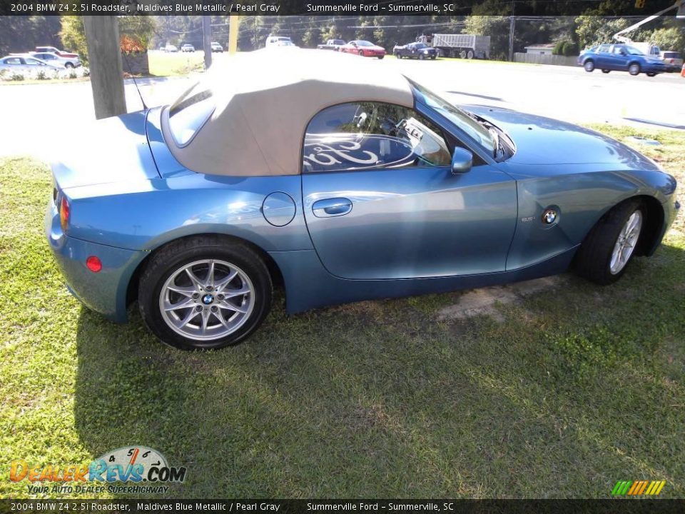 2004 BMW Z4 2.5i Roadster Maldives Blue Metallic / Pearl Gray Photo #8