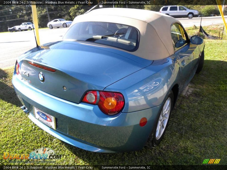 2004 BMW Z4 2.5i Roadster Maldives Blue Metallic / Pearl Gray Photo #9