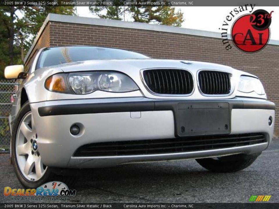 2005 BMW 3 Series 325i Sedan Titanium Silver Metallic / Black Photo #1