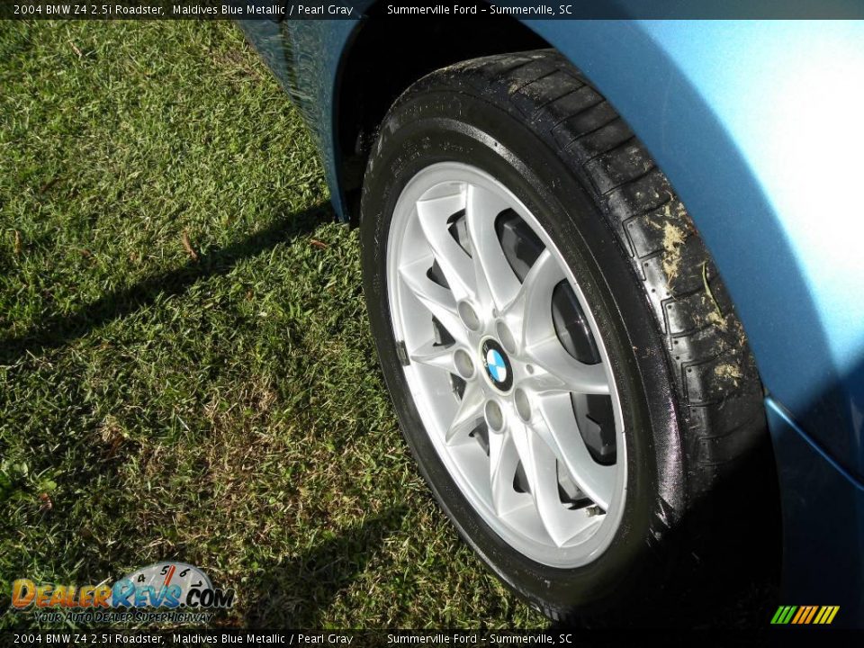 2004 BMW Z4 2.5i Roadster Maldives Blue Metallic / Pearl Gray Photo #12