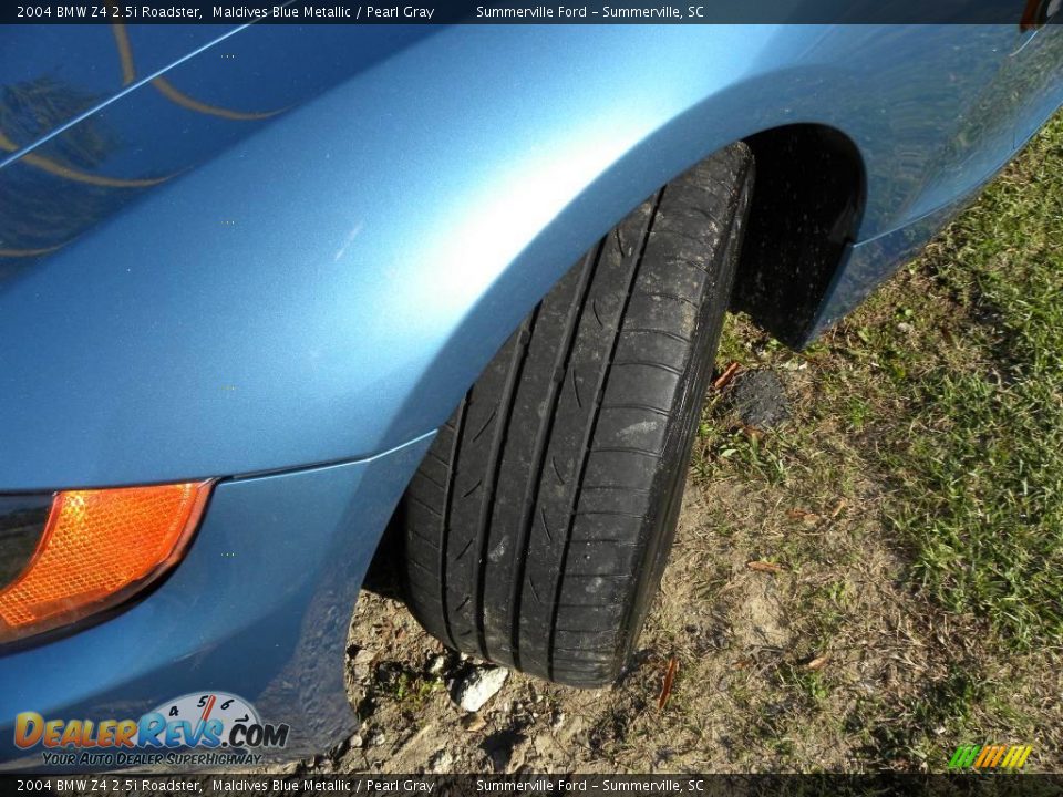 2004 BMW Z4 2.5i Roadster Maldives Blue Metallic / Pearl Gray Photo #13