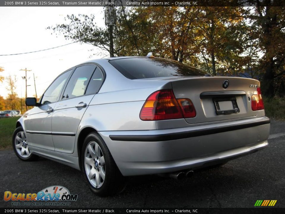 2005 BMW 3 Series 325i Sedan Titanium Silver Metallic / Black Photo #6