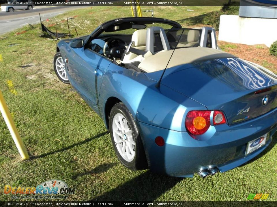 2004 BMW Z4 2.5i Roadster Maldives Blue Metallic / Pearl Gray Photo #15