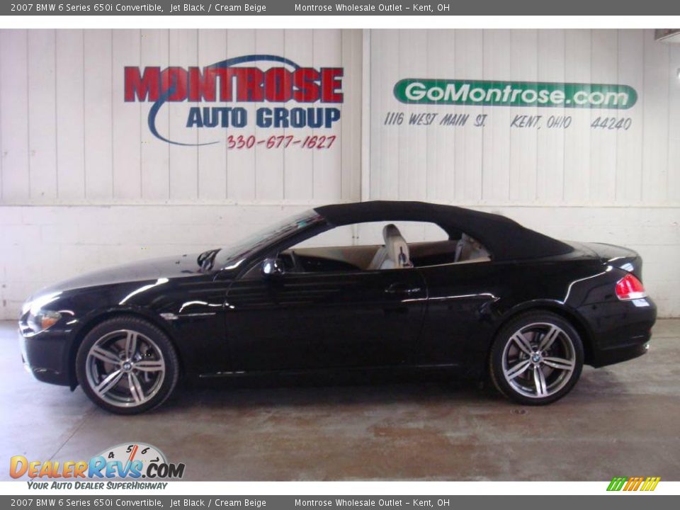 2007 BMW 6 Series 650i Convertible Jet Black / Cream Beige Photo #2