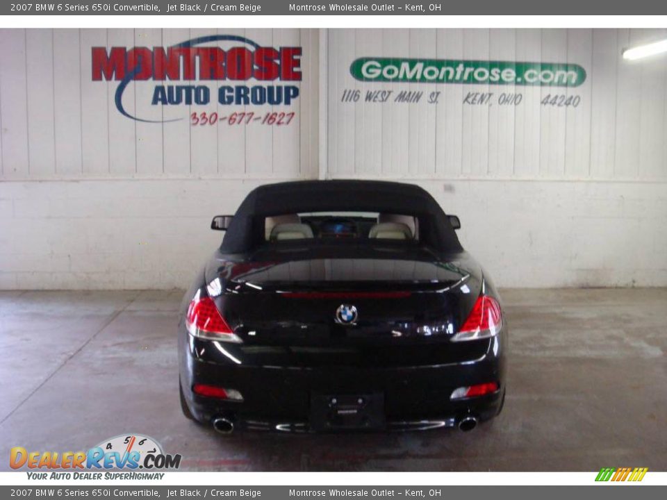 2007 BMW 6 Series 650i Convertible Jet Black / Cream Beige Photo #4