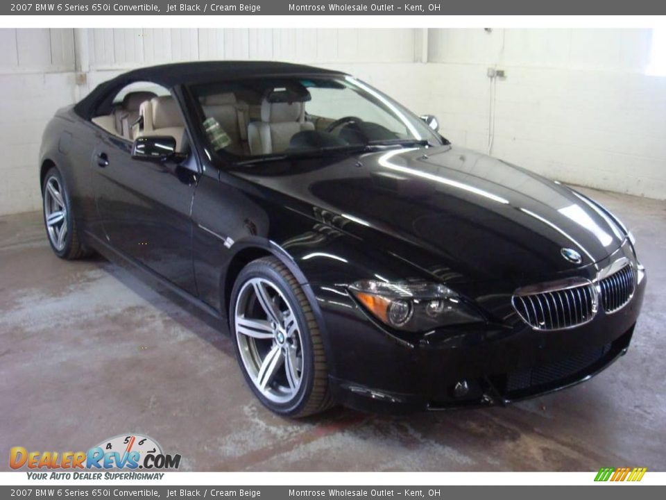 2007 BMW 6 Series 650i Convertible Jet Black / Cream Beige Photo #8
