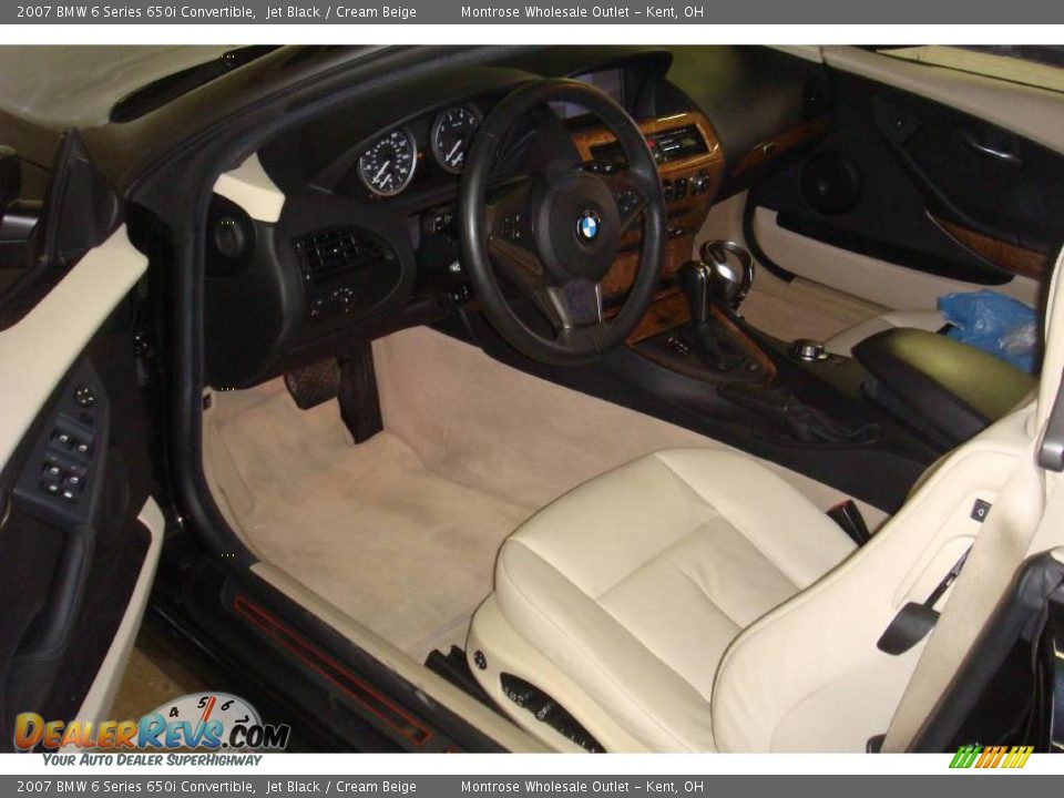 2007 BMW 6 Series 650i Convertible Jet Black / Cream Beige Photo #9