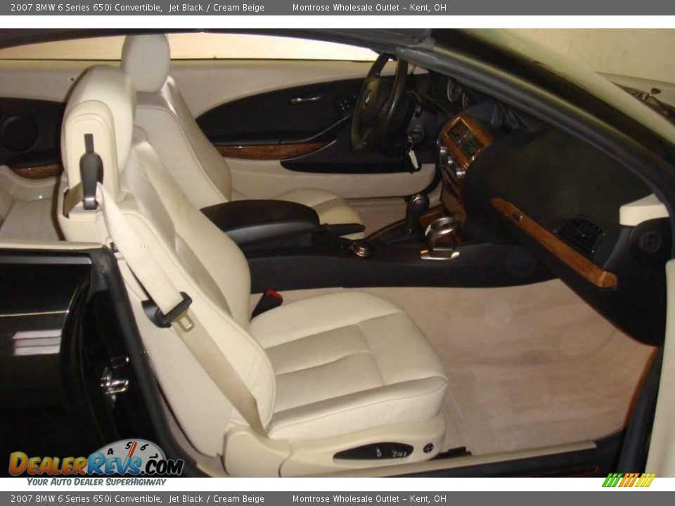 2007 BMW 6 Series 650i Convertible Jet Black / Cream Beige Photo #10