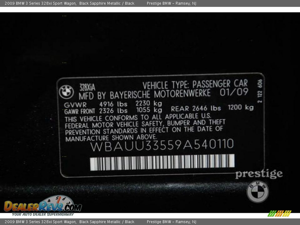 2009 BMW 3 Series 328xi Sport Wagon Black Sapphire Metallic / Black Photo #5