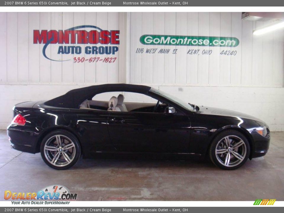 2007 BMW 6 Series 650i Convertible Jet Black / Cream Beige Photo #21