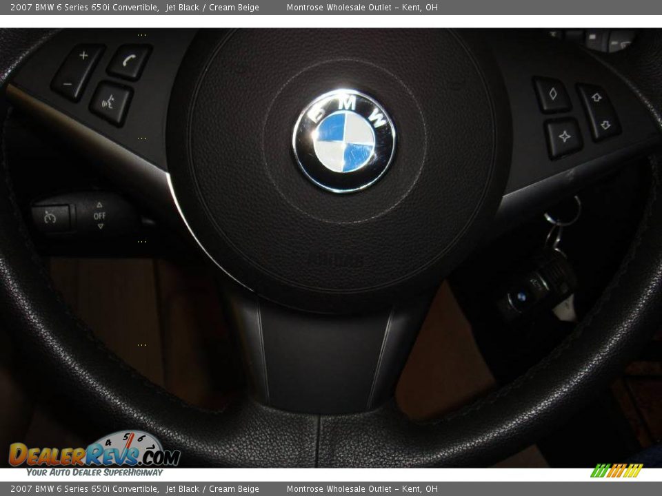 2007 BMW 6 Series 650i Convertible Jet Black / Cream Beige Photo #22