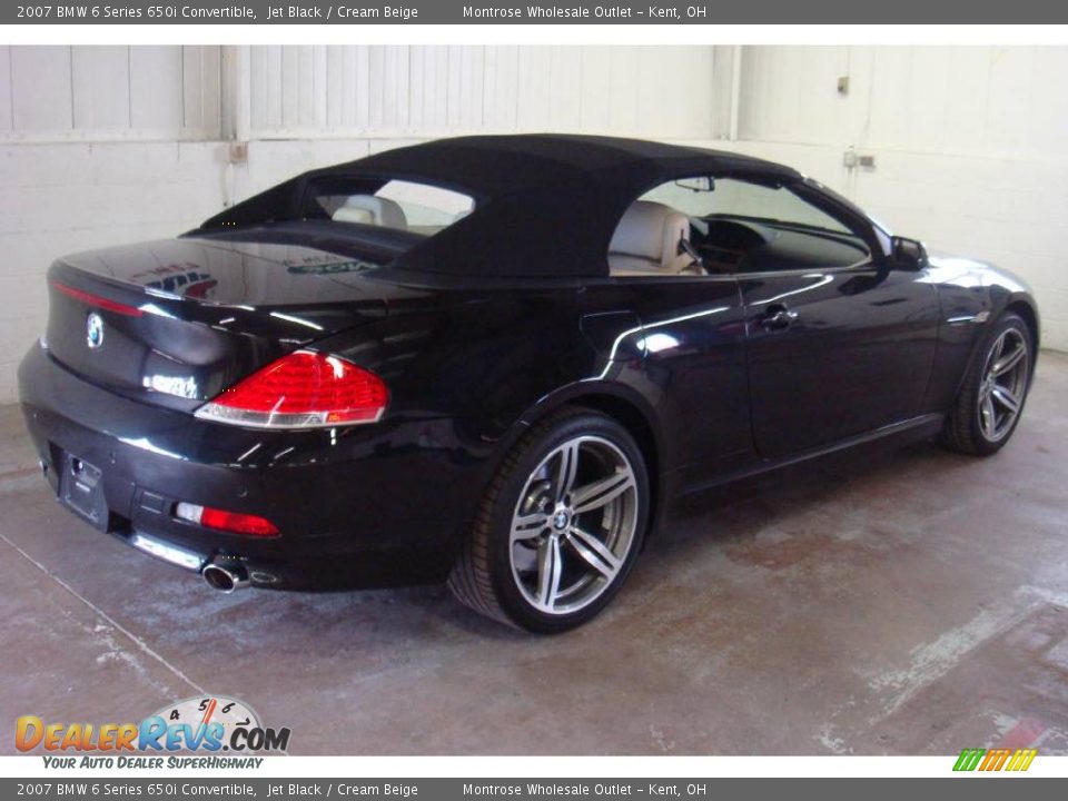 2007 BMW 6 Series 650i Convertible Jet Black / Cream Beige Photo #31
