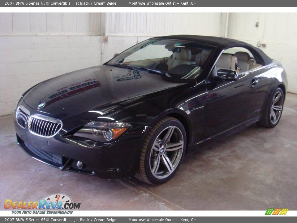 2007 BMW 6 Series 650i Convertible Jet Black / Cream Beige Photo #35