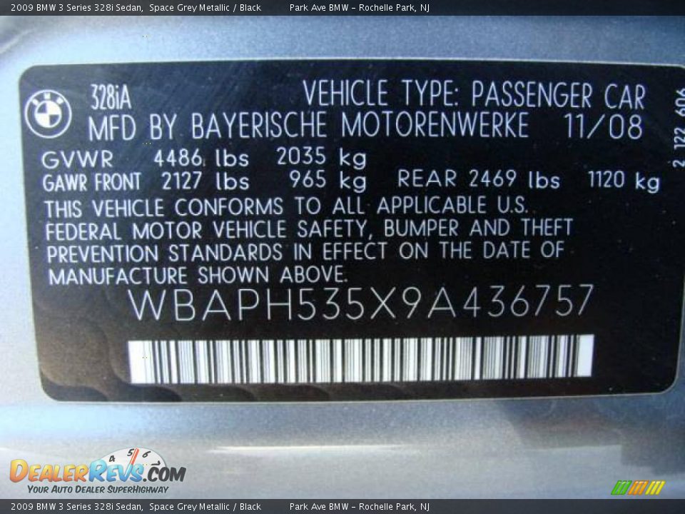 2009 BMW 3 Series 328i Sedan Space Grey Metallic / Black Photo #26