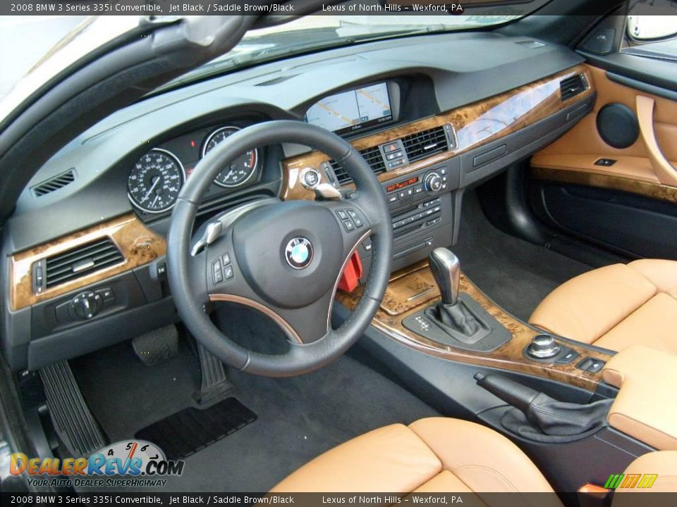 2008 BMW 3 Series 335i Convertible Jet Black / Saddle Brown/Black Photo #10