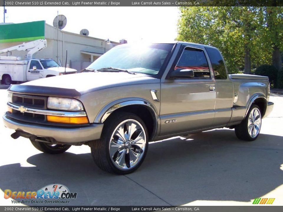 2002 Chevrolet S10 LS Extended Cab Light Pewter Metallic / Beige Photo #34