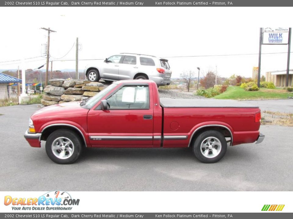 2002 Chevrolet S10 LS Regular Cab Dark Cherry Red Metallic / Medium Gray Photo #1