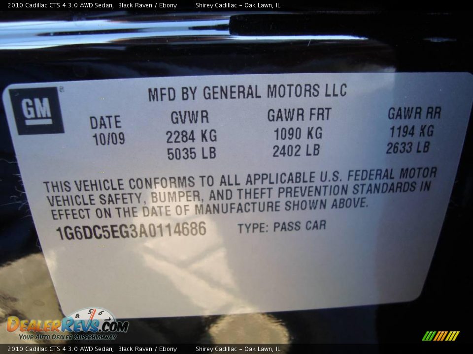 2010 Cadillac CTS 4 3.0 AWD Sedan Black Raven / Ebony Photo #13