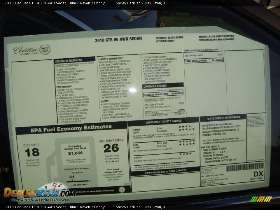 2010 Cadillac CTS 4 3.0 AWD Sedan Black Raven / Ebony Photo #14