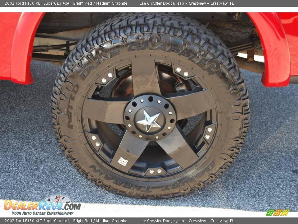 2002 Ford F150 XLT SuperCab 4x4 Bright Red / Medium Graphite Photo #13